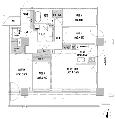 Floor: 4LDK, occupied area: 101.59 sq m, Price: 61,810,000 yen ~ 62,330,000 yen