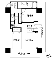 Floor: 2LDK, occupied area: 65.09 sq m, Price: 28,940,000 yen ~ 29,560,000 yen