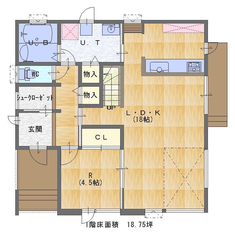 Floor plan. 24.5 million yen, 4LDK, Land area 180 sq m , Building area 111.8 sq m 1F