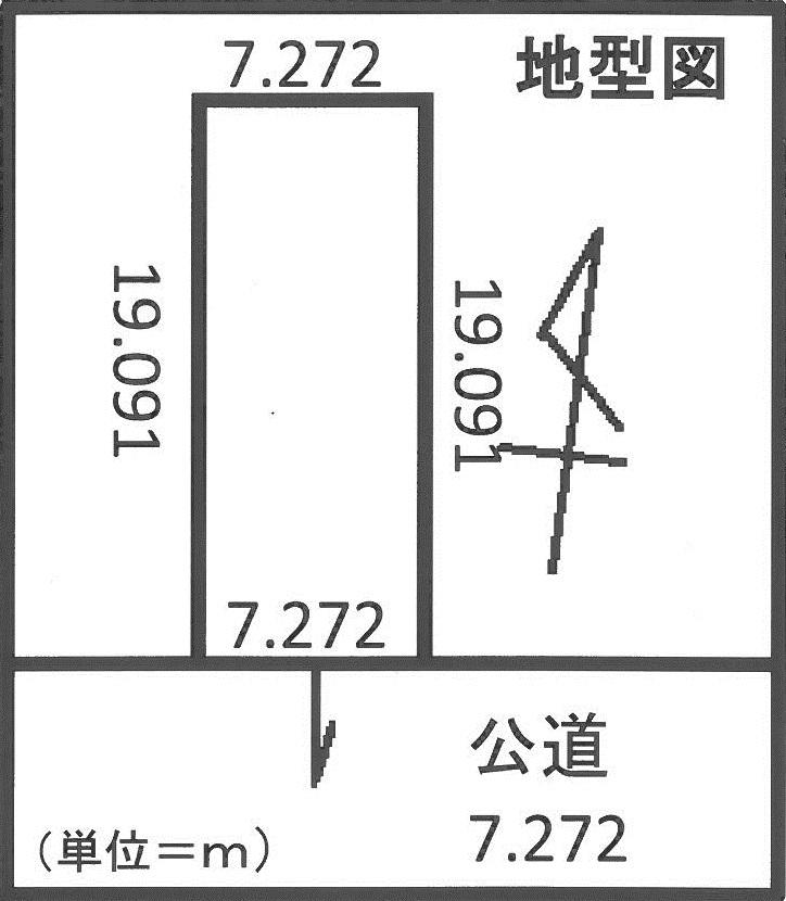Compartment figure. Land price 12.8 million yen, Land area 138.81 sq m cadastral map