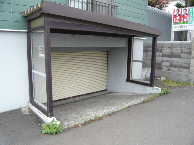 Parking lot. With shutters parking