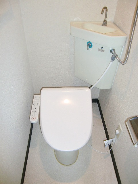 Toilet. Clean toilet is with a bidet