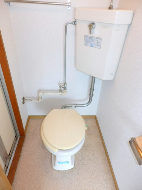 Toilet. It is beautifully cleaning being completed