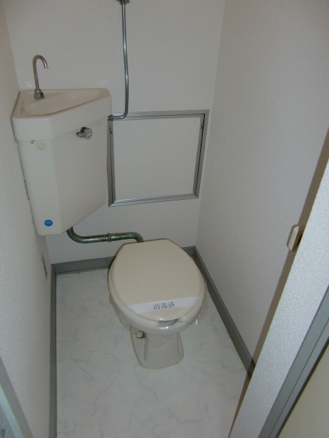 Toilet. It is beautifully cleaning being completed