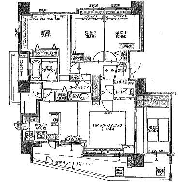 Floor plan. 4LDK, Price 26,800,000 yen, Occupied area 95.69 sq m , Balcony area 25.44 sq m