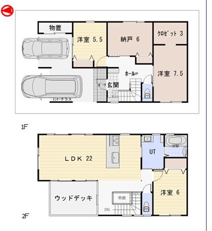 Floor plan. 22,900,000 yen, 3LDK + S (storeroom), Land area 118.97 sq m , Building area 91.73 sq m