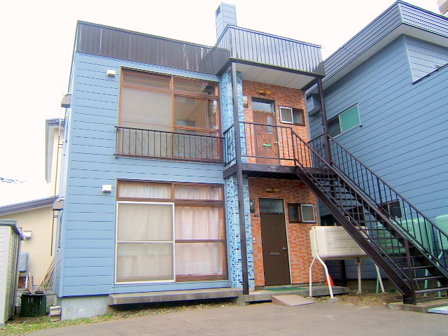 Building appearance. Beautiful apartment shine blue! !
