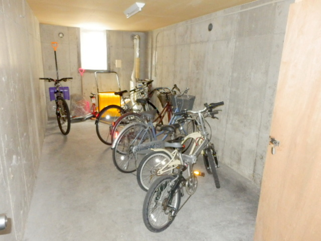 Other common areas. Indoor bicycle parking lot equipped