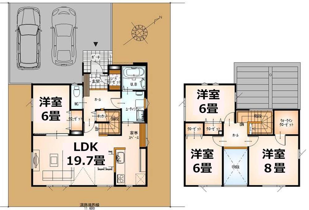 Floor plan. Price 22.1 million yen, 4LDK, Land area 169.69 sq m , Building area 110.98 sq m