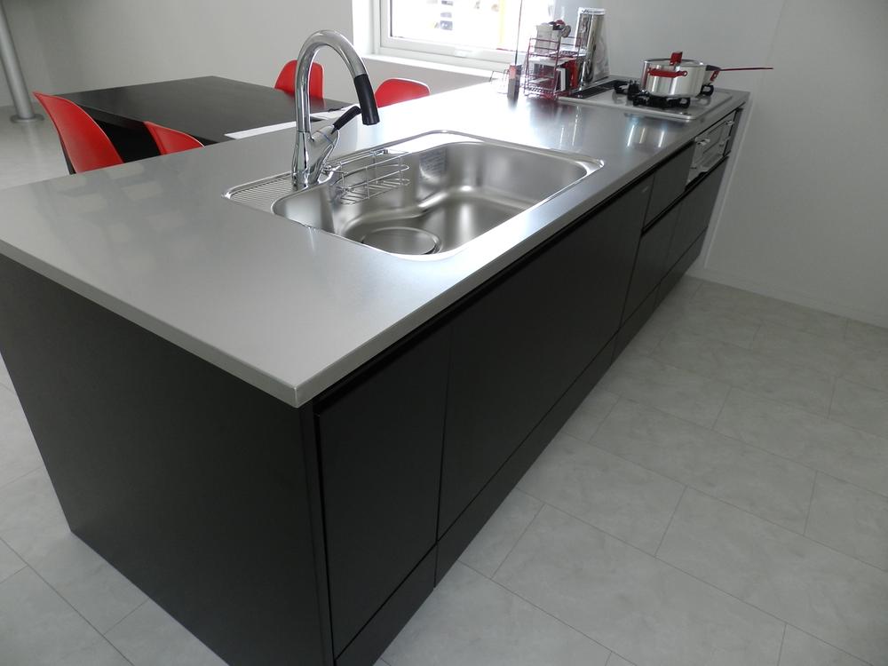 Kitchen. Kitchen with luxury of stainless steel and leather