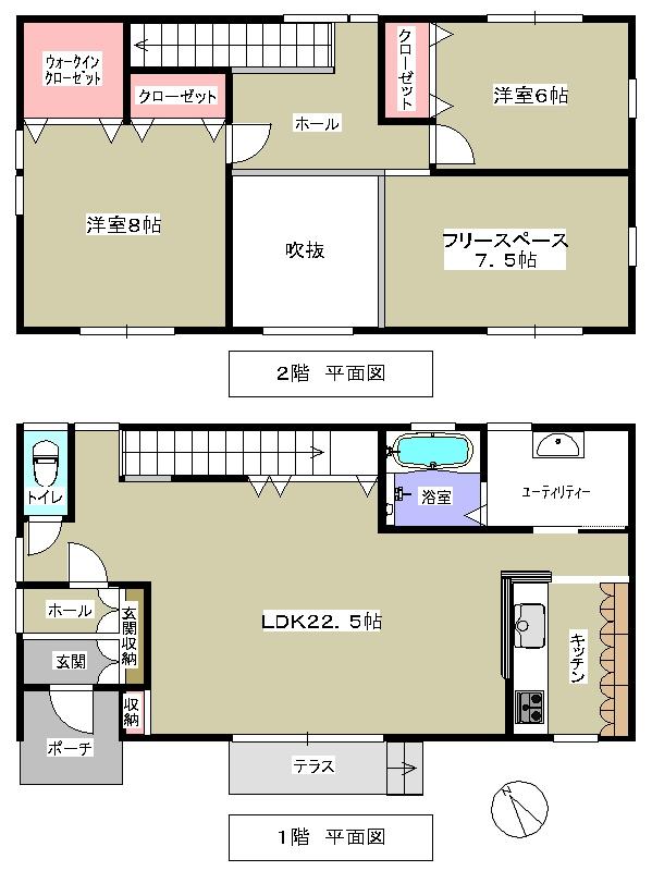 Floor plan. 23.8 million yen, 2LDK + S (storeroom), Land area 185.07 sq m , Building area 110.13 sq m