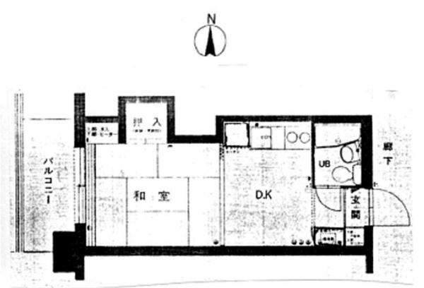 Floor plan. 1DK, Price 2.8 million yen, Footprint 19.5 sq m , Balcony area 4.05 sq m