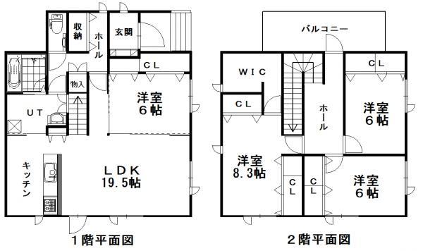 Floor plan. 23.8 million yen, 4LDK, Land area 234.32 sq m , Building area 126.69 sq m