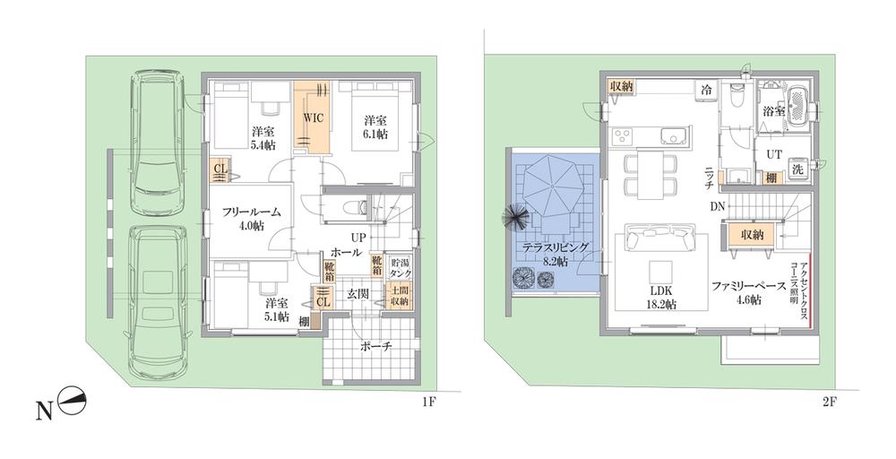 Floor plan. (A section), Price 30,800,000 yen, 4LDK, Land area 112.86 sq m , Building area 106.15 sq m