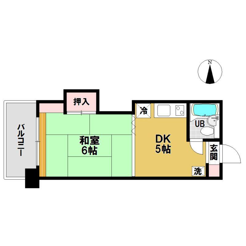 Floor plan. 1DK, Price 2.8 million yen, Footprint 19.5 sq m , Balcony area 4.05 sq m