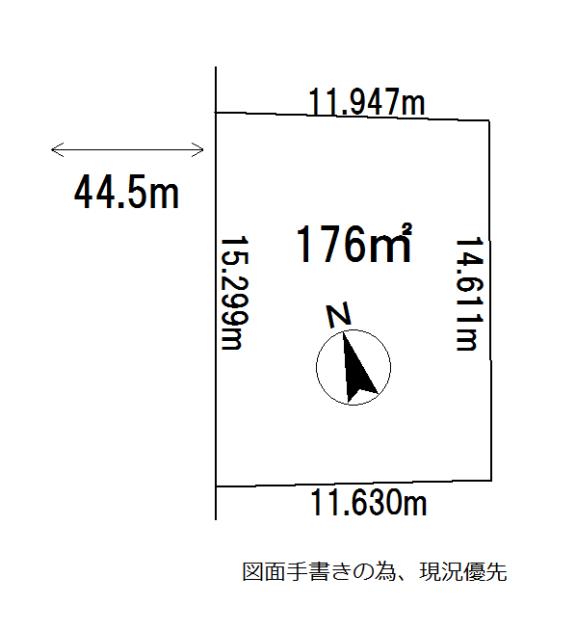 Compartment figure. Land price 7.4 million yen, Land area 176 sq m