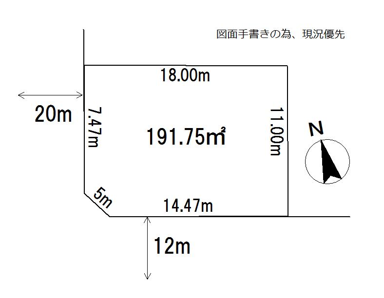 Compartment figure. Land price 11.6 million yen, Land area 191.75 sq m