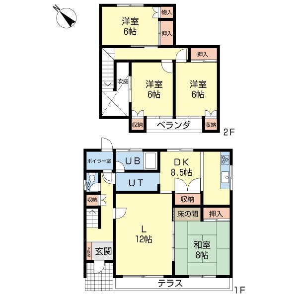 Floor plan. 15.5 million yen, 4LDK, Land area 204 sq m , Building area 129.26 sq m