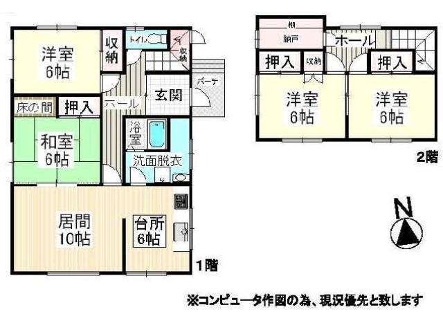 Floor plan. 8.4 million yen, 4LDK, Land area 231 sq m , Building area 104.76 sq m Floor