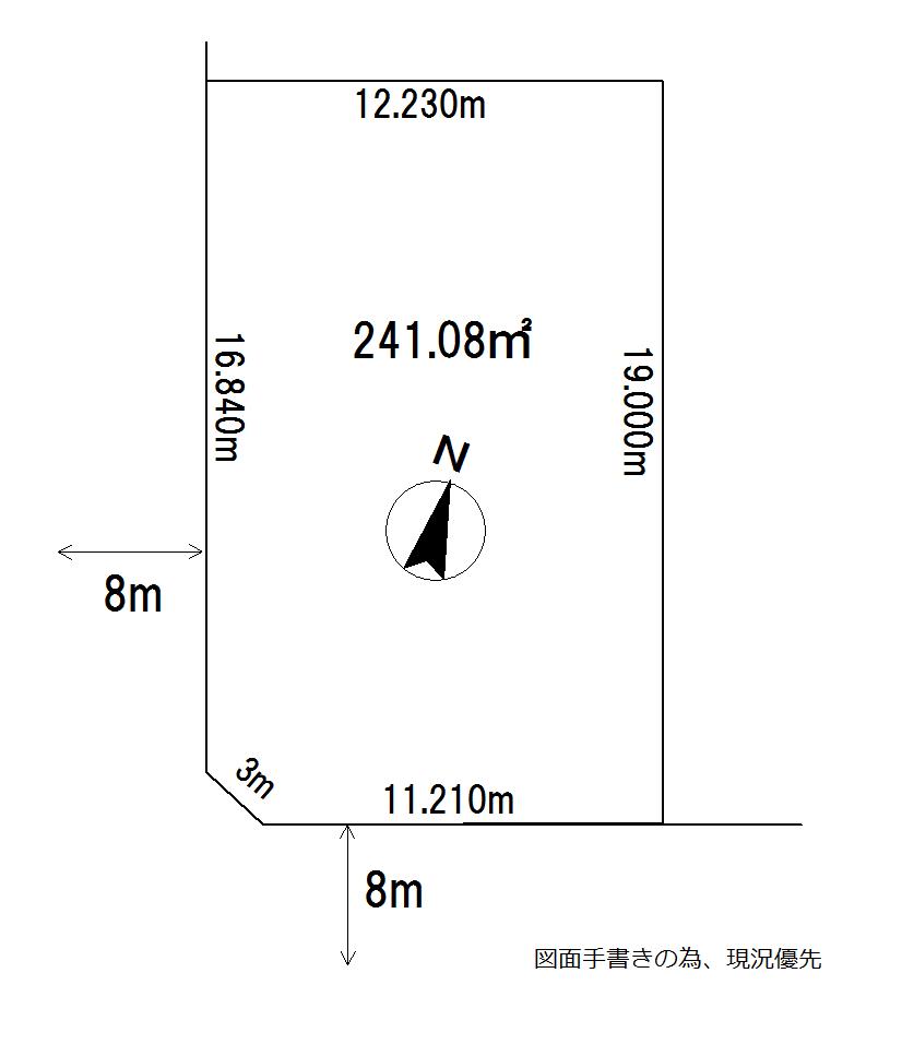 Compartment figure. Land price 8 million yen, Land area 241.08 sq m