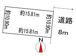 Compartment figure. Land price 6.8 million yen, Land area 168 sq m