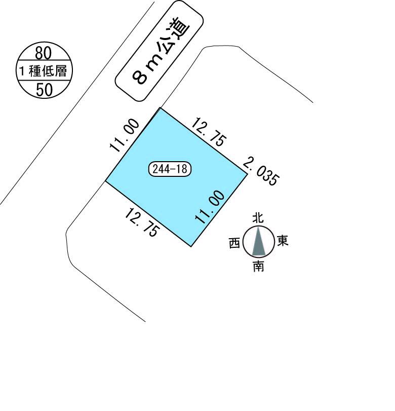 Compartment figure. Land price 5.9 million yen, Land area 140.25 sq m