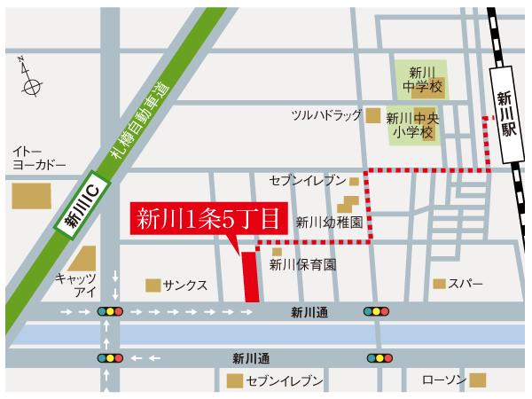 Local guide map. Walk from JR Station 17 minutes.