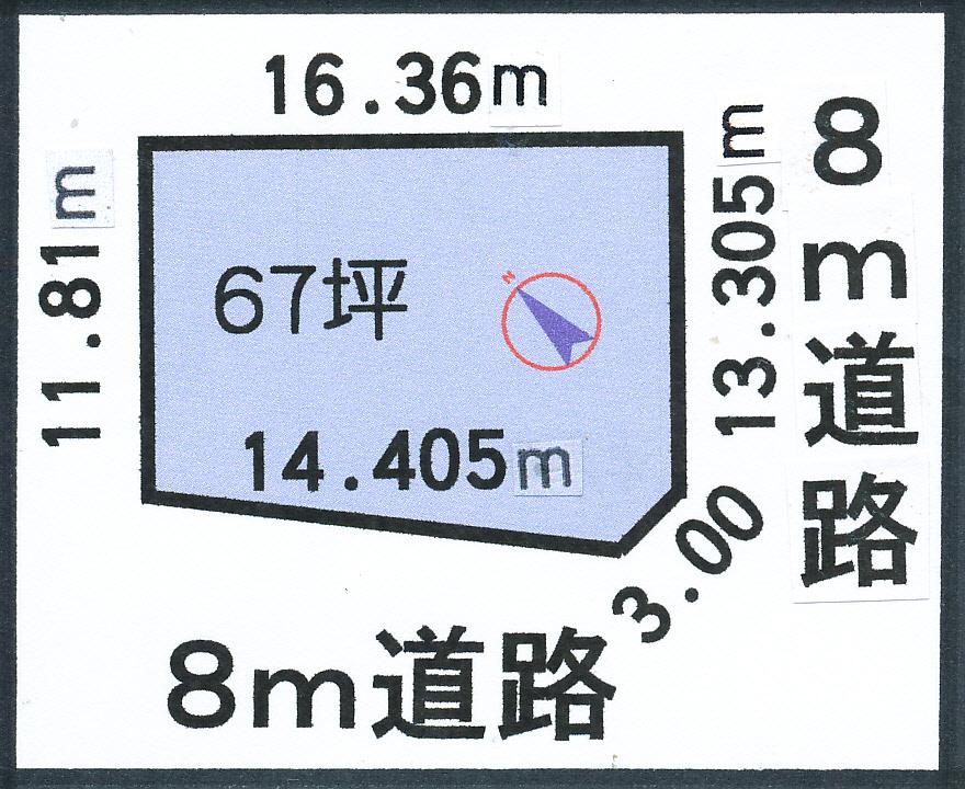 Compartment figure. Land price 3.8 million yen, Land area 221 sq m