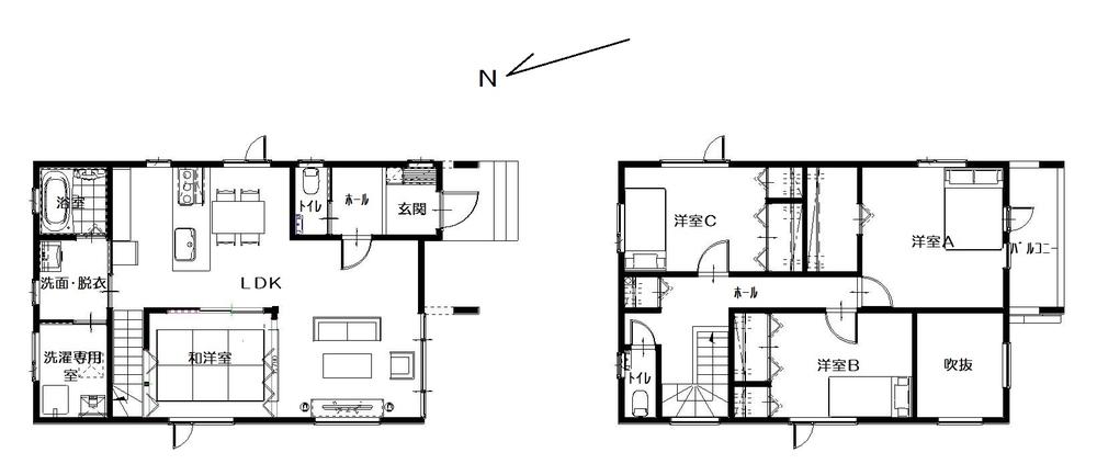 Floor plan. New homes functional facilities and space design of the commitment of the charm of Takumi Home