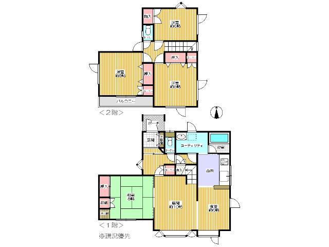 Floor plan. 11,980,000 yen, 4LDK, Land area 271.62 sq m , Building area 121.72 sq m Floor