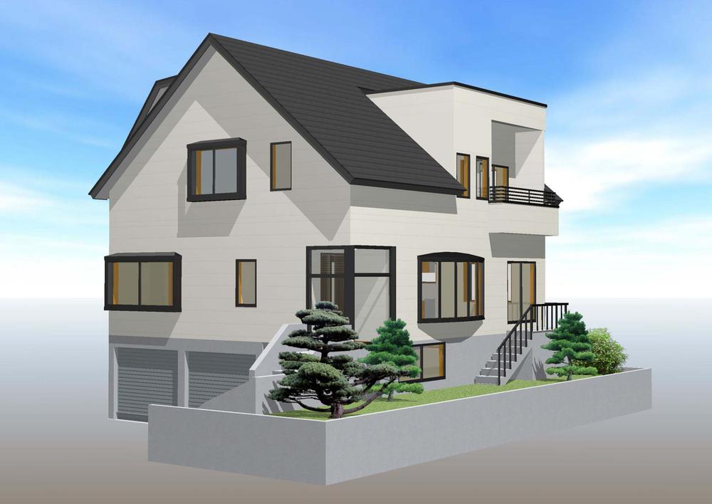 Rendering (appearance). Floor space of about 50 square meters! Some interior already! Blow-by ・ With skylight! Custom home of house builders and construction! Electric shutter ・ Road Heating