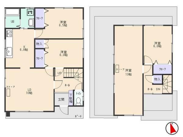 Floor plan. 15.8 million yen, 4LDK, Land area 167.61 sq m , Building area 100.03 sq m