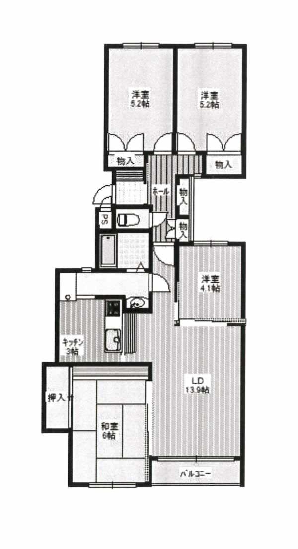 Floor plan. 4LDK, Price 10.8 million yen, Occupied area 77.21 sq m , Balcony area 3.3 sq m floor plan