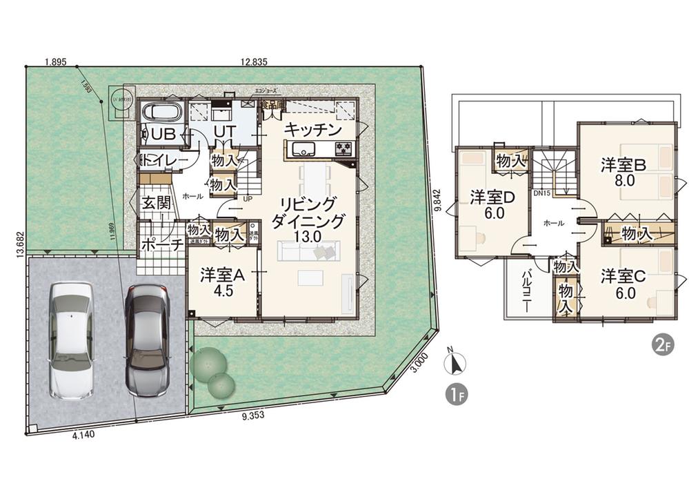 Floor plan. (C-3), Price 24.5 million yen, 4LDK, Land area 191.12 sq m , Building area 107.65 sq m