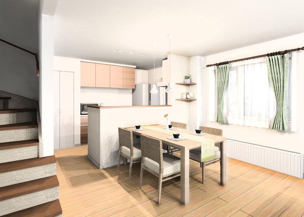 Rendering (introspection). Equipped with a pantry and functionally use cupboard that can store plenty in the kitchen. The dining of the cabinet, A favorite of small decoration cute coordination