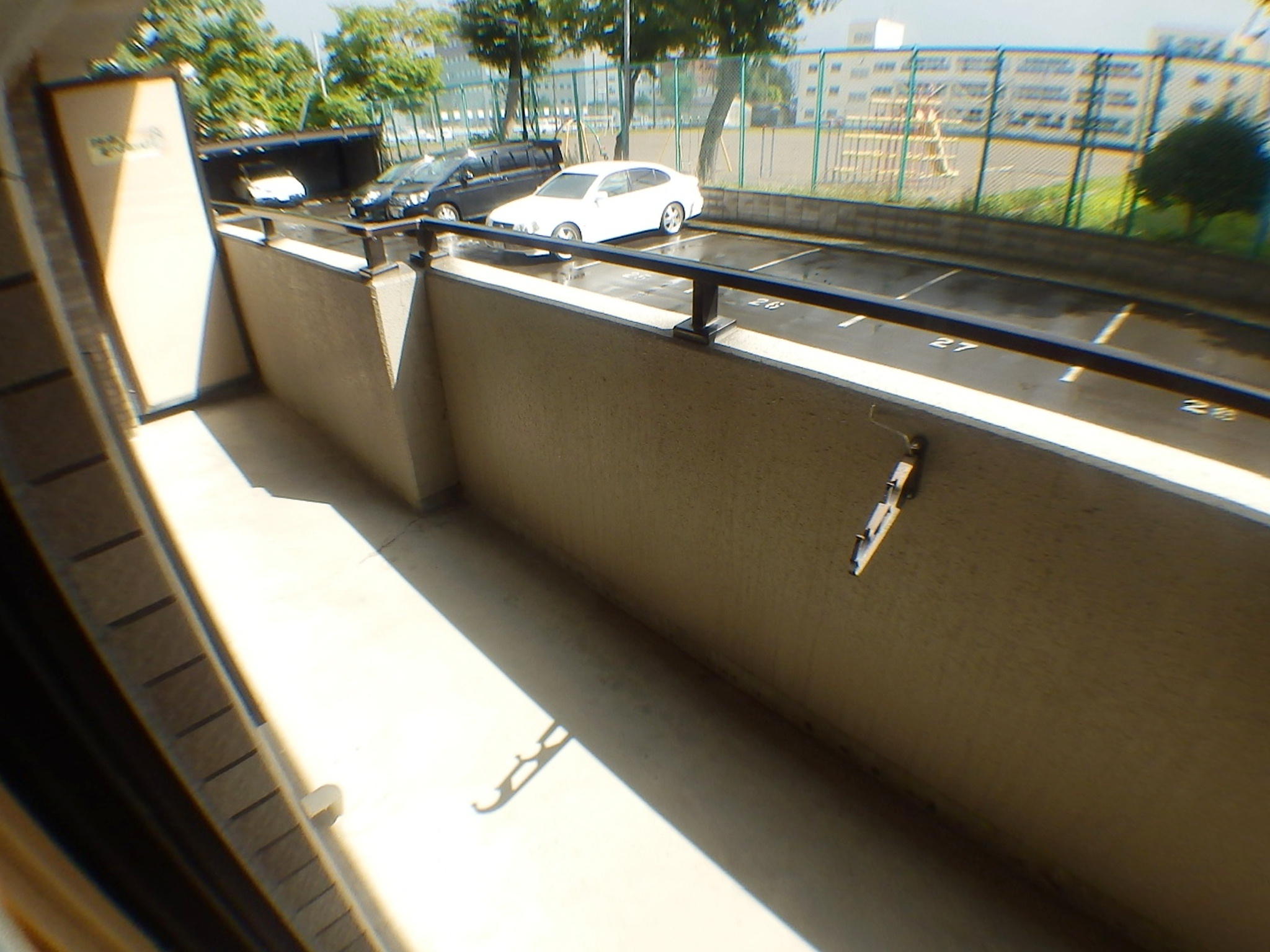 Balcony. Also contains a big thing, such as There is also a tire trunk room