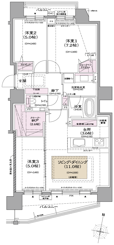 Floor: 3LDK, occupied area: 74.39 sq m, Price: 25,860,000 yen ~ 27,920,000 yen