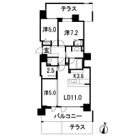 Floor: 3LDK, the area occupied: 74.6 sq m, Price: 25,040,000 yen