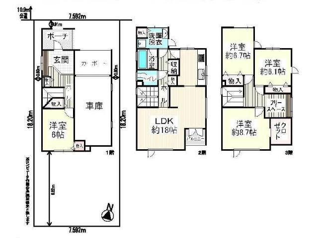 Floor plan. 32,800,000 yen, 4LDK, Land area 137.01 sq m , Building area 158.36 sq m Floor