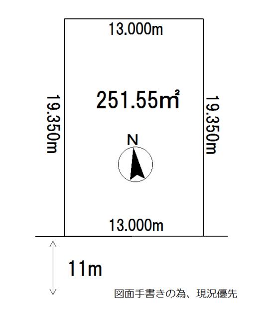 Compartment figure. Land price 11 million yen, Land area 251.55 sq m