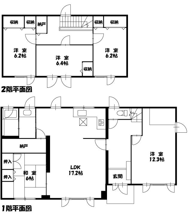 Floor plan. 12.8 million yen, 5LDK + S (storeroom), Land area 278.47 sq m , Building area 144.53 sq m