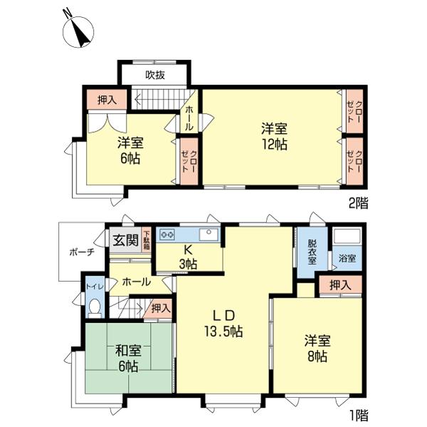 Floor plan. 14.5 million yen, 4LDK, Land area 191.52 sq m , Building area 107.44 sq m