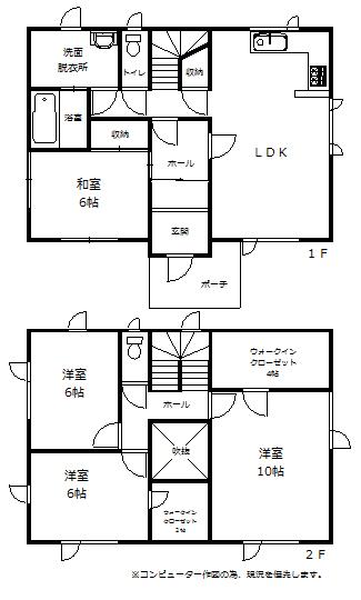Floor plan. 16.8 million yen, 4LDK, Land area 152.06 sq m , Building area 113.85 sq m