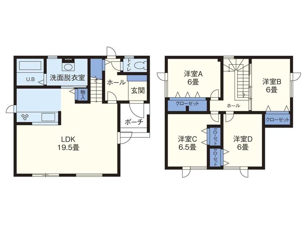 Floor plan. (Shin kotoni model 13-1), Price 32,800,000 yen, 4LDK, Land area 193.66 sq m , Building area 105.99 sq m