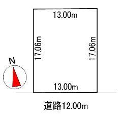 Compartment figure. Land price 9.8 million yen, Land area 221.85 sq m