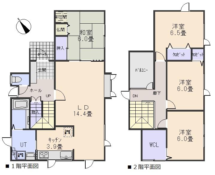 Floor plan. 15,980,000 yen, 4LDK, Land area 165.15 sq m , Building area 98.56 sq m