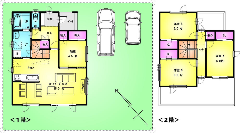 Building plan example (floor plan). Reference example plan / 4LDK ・ 31.56 square meters