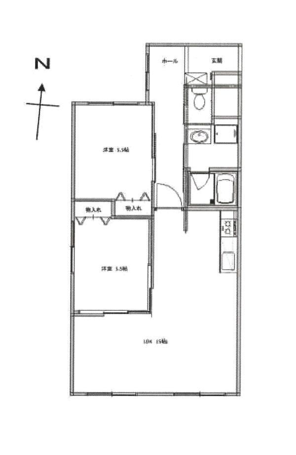 Floor plan. 2LDK, Price 10.3 million yen, Occupied area 62.28 sq m , Balcony area 5.18 sq m floor plan