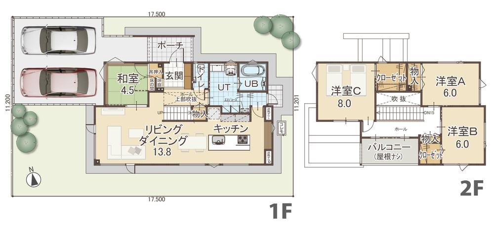 Floor plan. (No. 21 locations), Price 36,800,000 yen, 4LDK, Land area 196 sq m , Building area 117.64 sq m