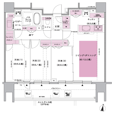 Floor: 3LD ・ K + WIC + SIC, the occupied area: 74.01 sq m, Price: 29.8 million yen